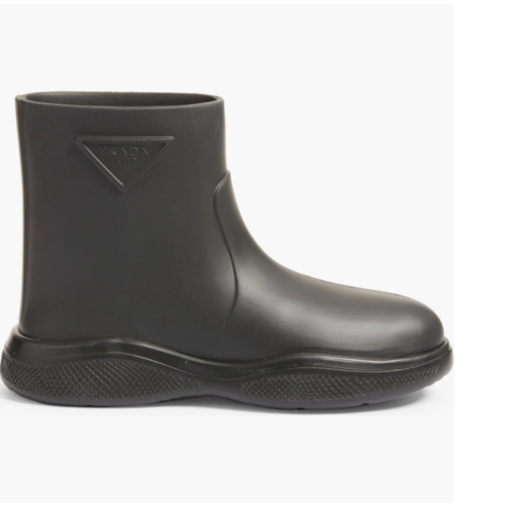 NIB $750 Prada Soft Black (Nero) Rain Boot in size 9 US / 39 EU! - Picture 4 of 6